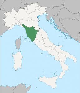 Karta av Toscana regionen